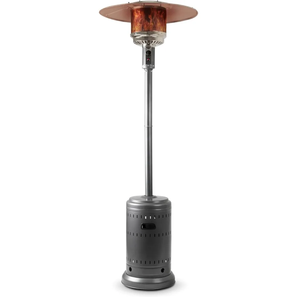 

46,000 BTU Outdoor Propane Patio Heater with Wheels, Commercial & Residential, Slate Gray, 32.1 x 32.1 x 91.3 inch