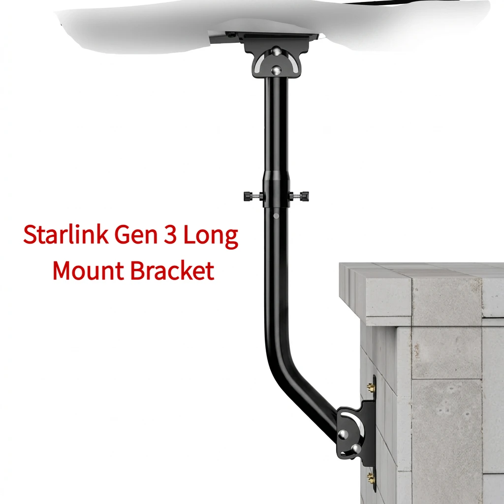 starlink-gen-3-long-mount-bracketadjustable-tiltroof-wall-pole-mount-kitwith-pole-pipe-adapterfor-standard-4enterprise-dish