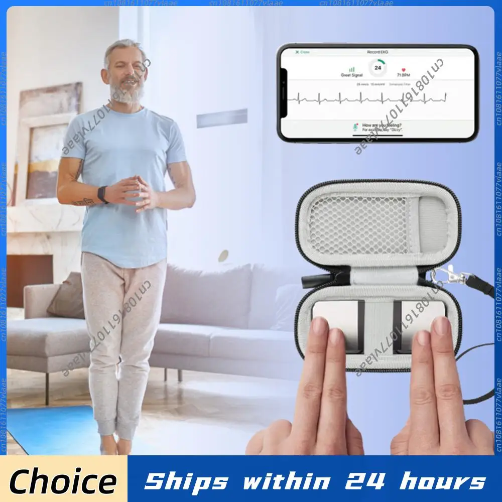Estuche para monitor cardíaco con correa extraíble, estuche de transporte impermeable, estuche protector de almacenamiento para AliveCor Kardia/KardiaMobile 6L EKG
