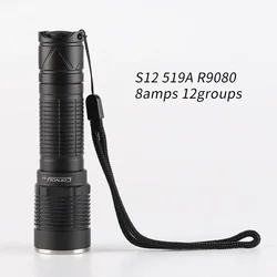 Flashlight Convoy S12 with 519A R9080 Linterna Led 21700 High Power Torch Flash Light 8amps 12groups Camping Hiking Lanterna