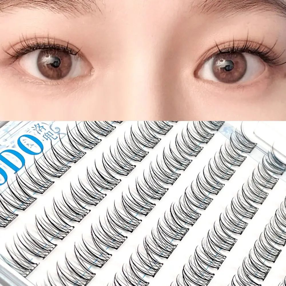 120 個接着剤不要自己粘着まつげクラスター自然な外観バードスタイル再利用可能なつけまつげ簡単なアプリケーション韓国