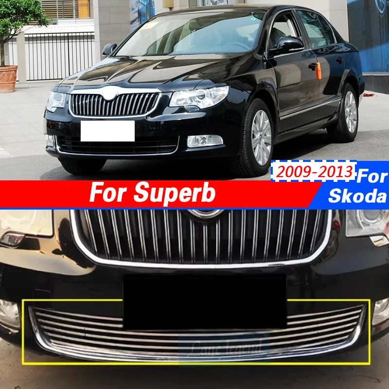 Front Grille Around Trim Racing Grills Trim For Sokda SUPERB 2009-2013 Car Styling Anti-Rub protection Decoration