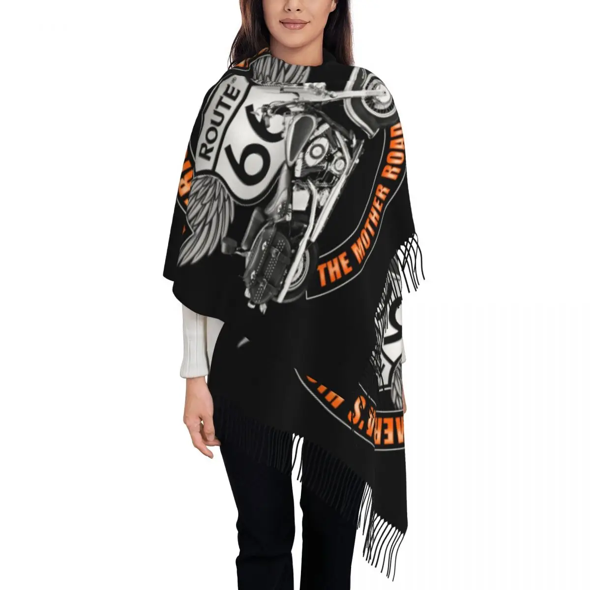 

Custom Print Americas Highway Scarf Women Men Winter Fall Warm Scarves USA Highway Motorbike Shawls Wraps