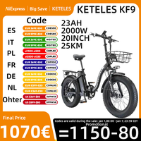 KETELES KF9 Electric Bike 2000W Dual Motor 48V26AH Lithium Battery Folding Adult Electric Bicycle 20*4.0-In Fat Tire Snow E-bike