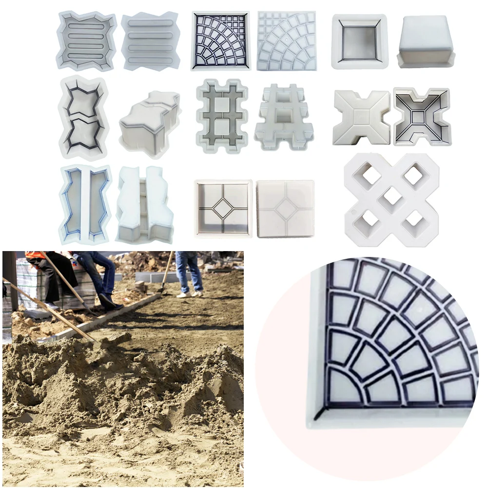 Plastic Brick Mold Reusable DIY Garden Pavement Mold Garden Pavement Road Paving Brick Mould for Sidewalk Walkway Path Patio