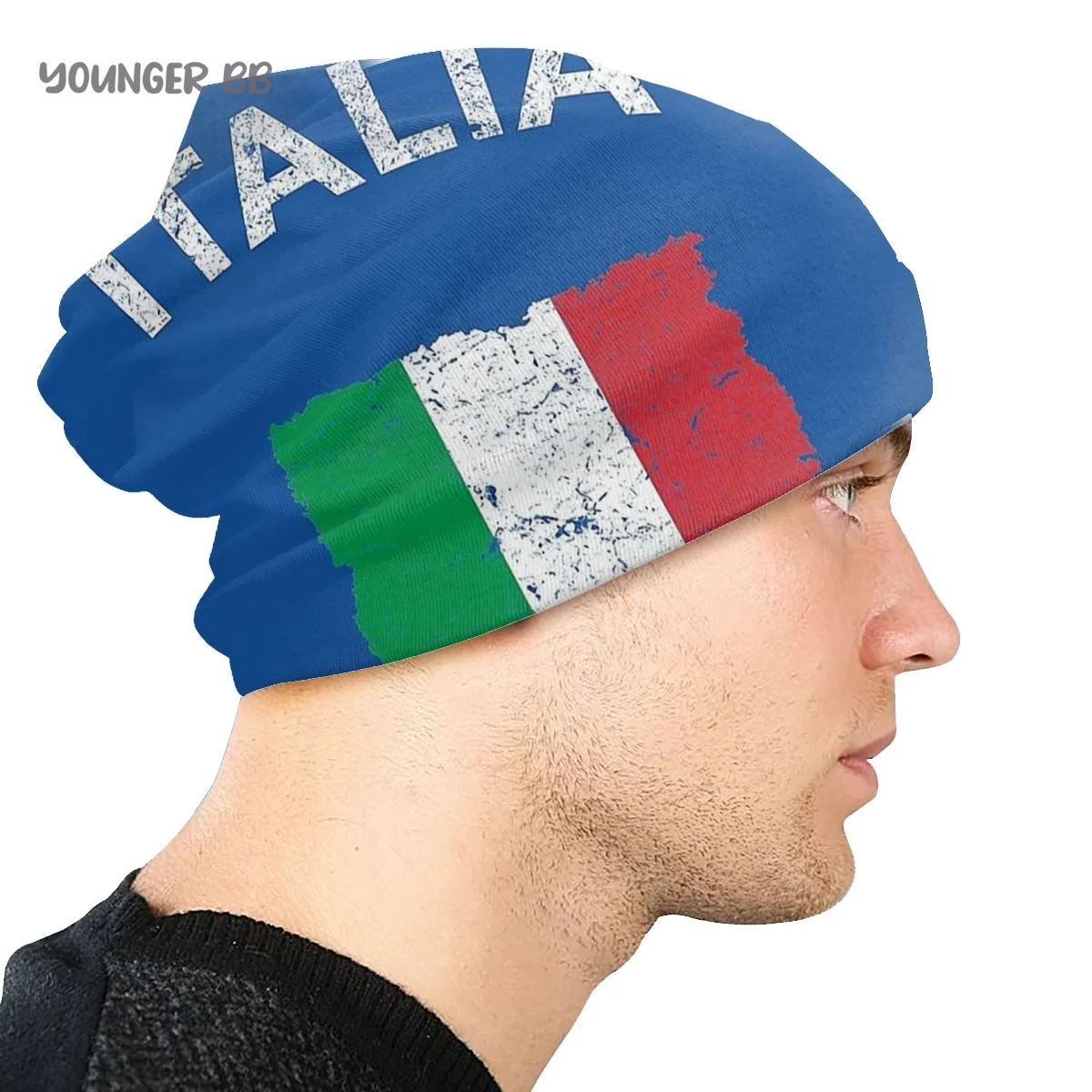 Italy Flag Caps Vintage Street Skullies Beanies Hat Adult Men\'s Knit Hat Men Women Female Winter Warm Elastic Bonnet Knit Hat