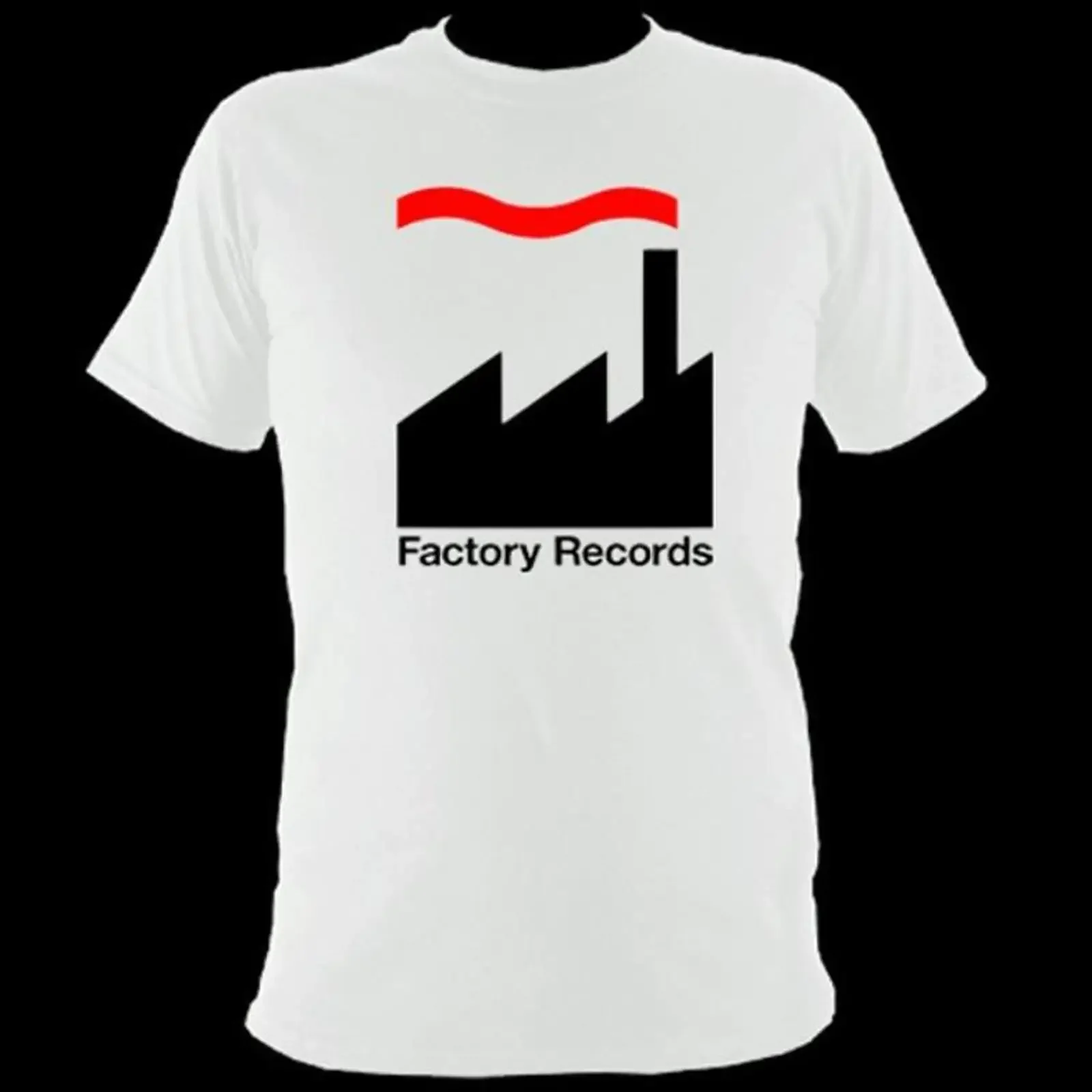 Factory Records Logo T Shirt Men's Casual White  Cotton Vintage Post punk Record Label Tops vintage Washed graphic Stretched