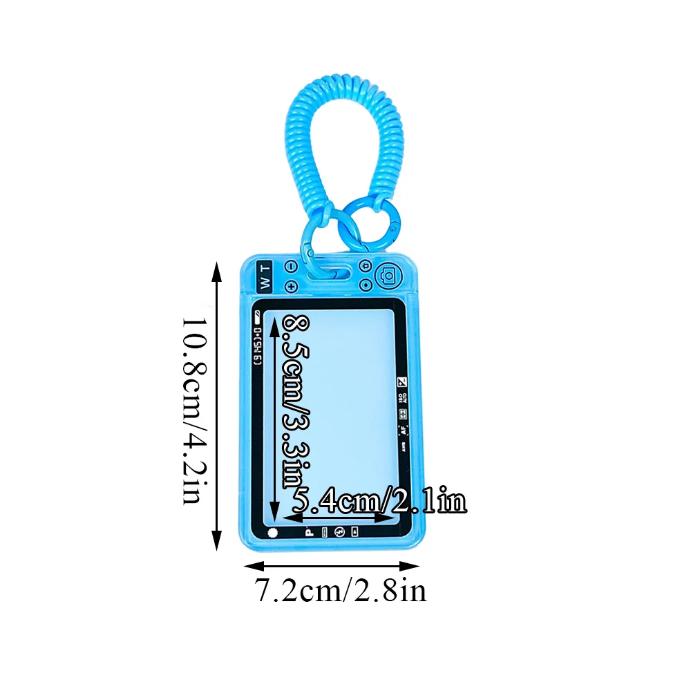 Ins Fotokaart Houder Acryl Sleutelhanger Fotokaart Beschermhoes Id Student Kaarten Case Anti-Verlies Touw Fotohoezen