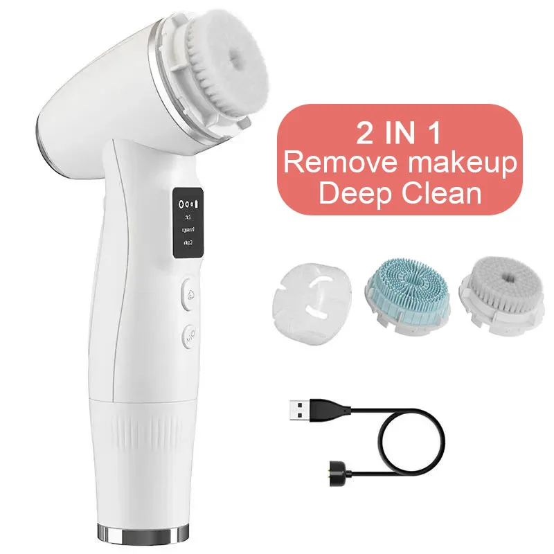 

Perfect 2 in 1 Face Exfoliating Electric Facial Cleaner Pore Cleaner Spin Sonic Facial Cleansing Brush