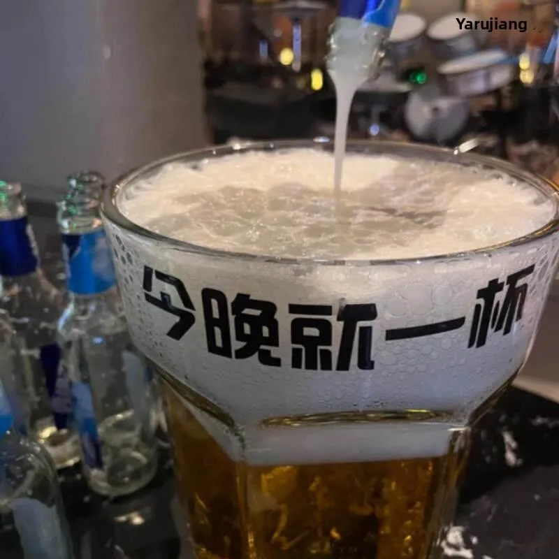 Extra Large Beer Mug Gigantic Cup Super Size Drinking Glass Crystal Craft Beverage Holder  Diningware Accessory view 3