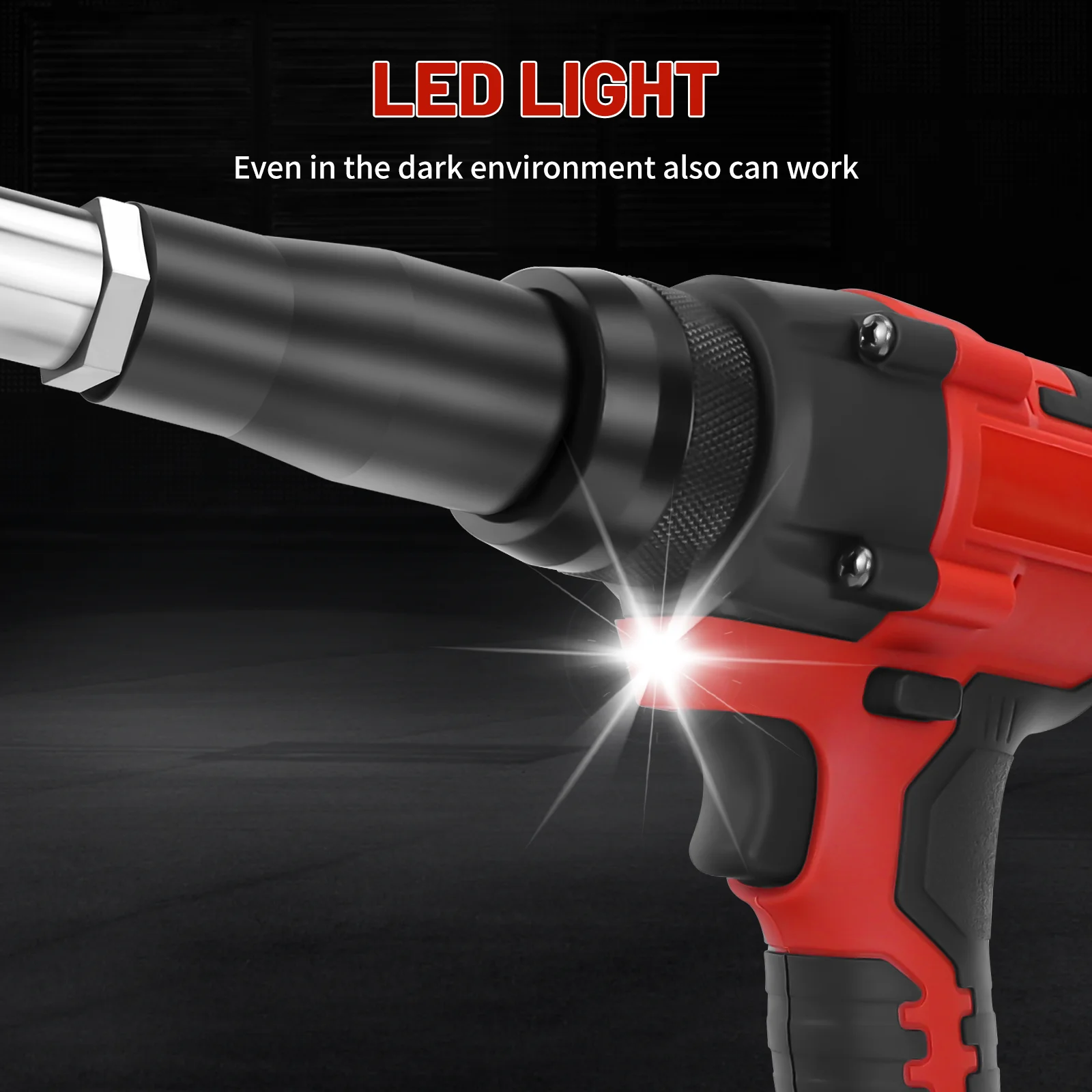Cordless Rivet Gun Brushless 2.4-4.8mm Rivet Nut Gun Drill Insert Automatic Riveting Tool for Milwaukee 18V Battery (No Battery)
