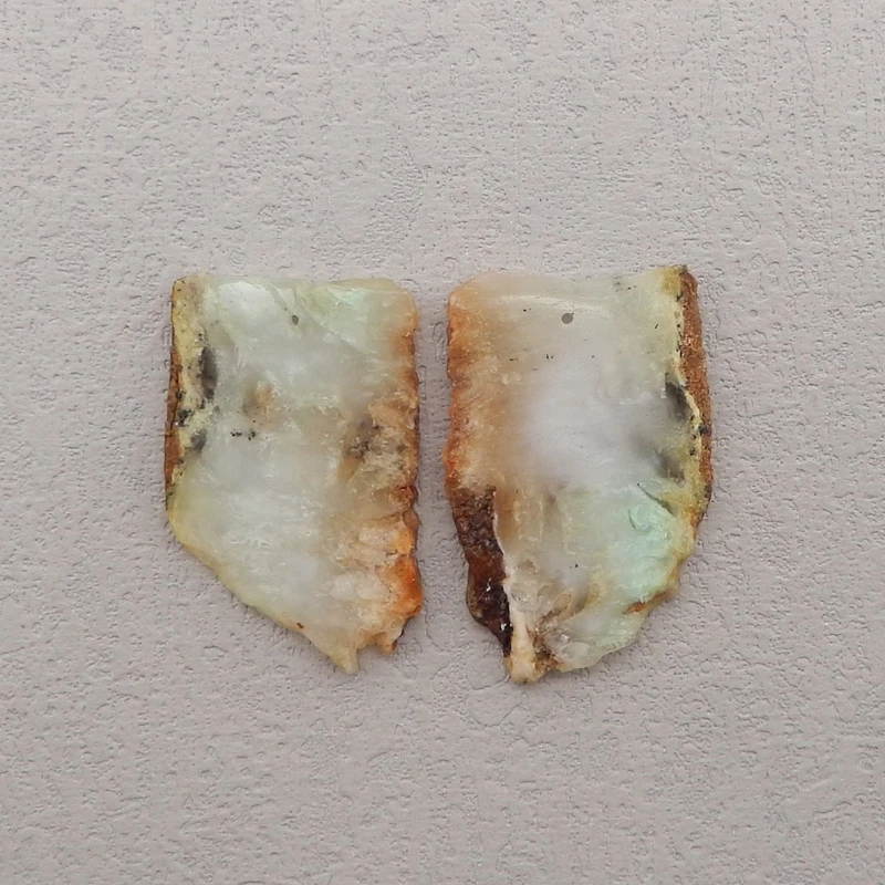 Natural Stone Chrysoprase Nugget Earring Bead,Earrings Accessories For Women,Fashion Jewelry DIY Making 39x25x3mm 12g