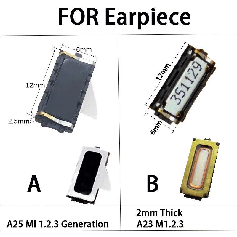 YUXI 1Piece FOR A25 MI 1.2.3/A23 M1.2.3 Universal Earphone Speaker Ringing Transmitter Repair Parts