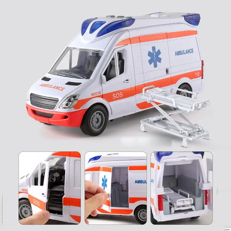 Ambulance Vehicle Toy Play House Toys Car For Kids With Lights And Sound Ambulance Car With Stretcher Ambulance For Kids