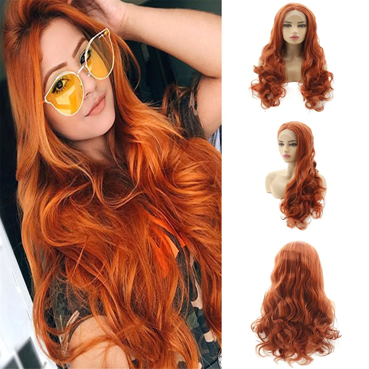 Peruca dianteira reta Kinky do laço, peruca ondulada longa natural do rolo, sentimento do cabelo humano, sintético, 14"