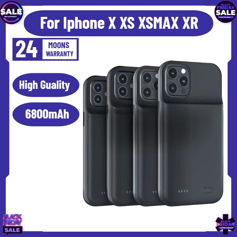 

6800mAh Battery Case for Iphone X XS Smart Power Bank Charger Cover for IPhone XSMAX XR External Bank Charger Case