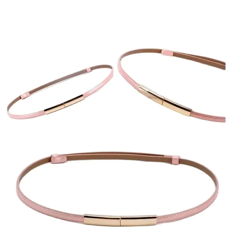 KYLIE PINK 100CM New Fashion Leather Belts for Women Girls Party Dress Belts Metal Ally Buckle Waistband