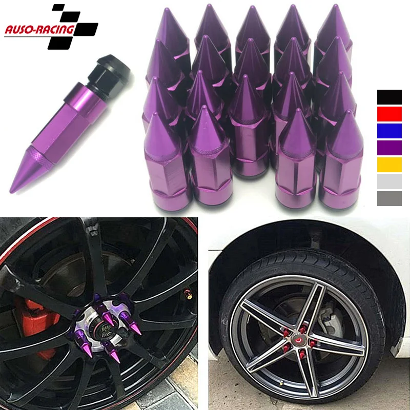 Racing Composite Nut Anti Theft Wheel Lug Nut Bolt With Spikes Extended Tuner Wheels Rims Lug Nuts M12X1.5/M12X1.25