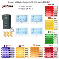 Dahua Multi-Language IP Video Intercom KIT,VTO2111D-P-S2 & VTH2621GW-P / VTH2621G-P & PoE switch,support SIP,RFID Card Unlock