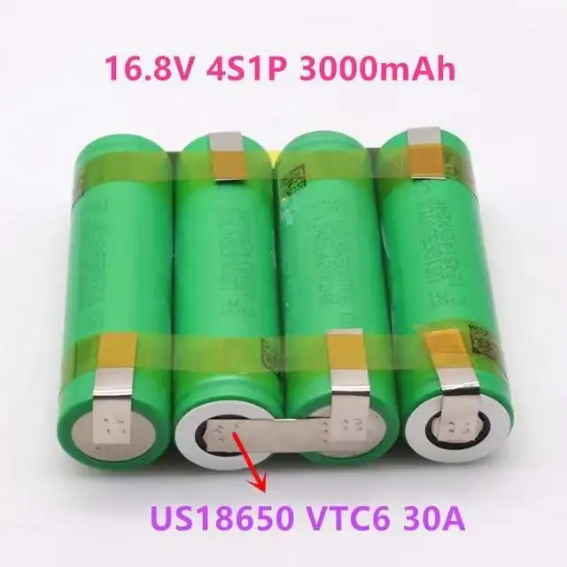 (customized) 18650 vtc6 battery  30amps screwdriver battery electrode battery 3s1p 4s1p 5s1p 4s2p 5s2p 12V 16.8V 21V