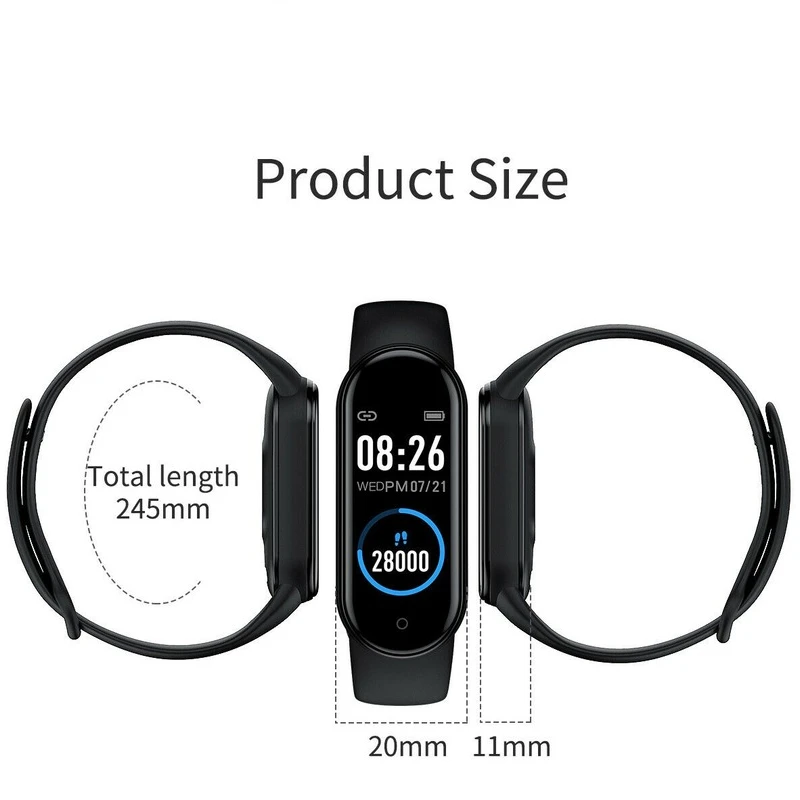 M5 Smart Band Waterproof Sport Smart Watch Men Woman Blood Pressure Heart Rate Monitor Fitness Bracelet For Android IOS