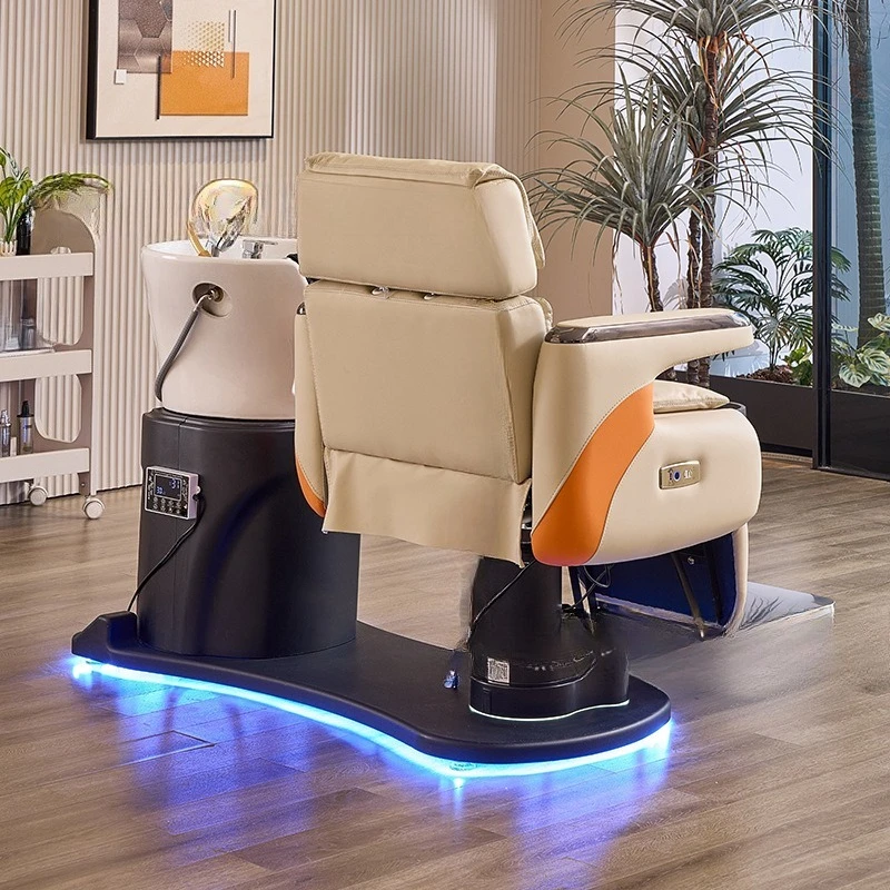 

Electric Shampoo Chair Lift Rotating Down Shampoo Bed Ceramic Basin Fumigation Constant Temperature Water Circulation
