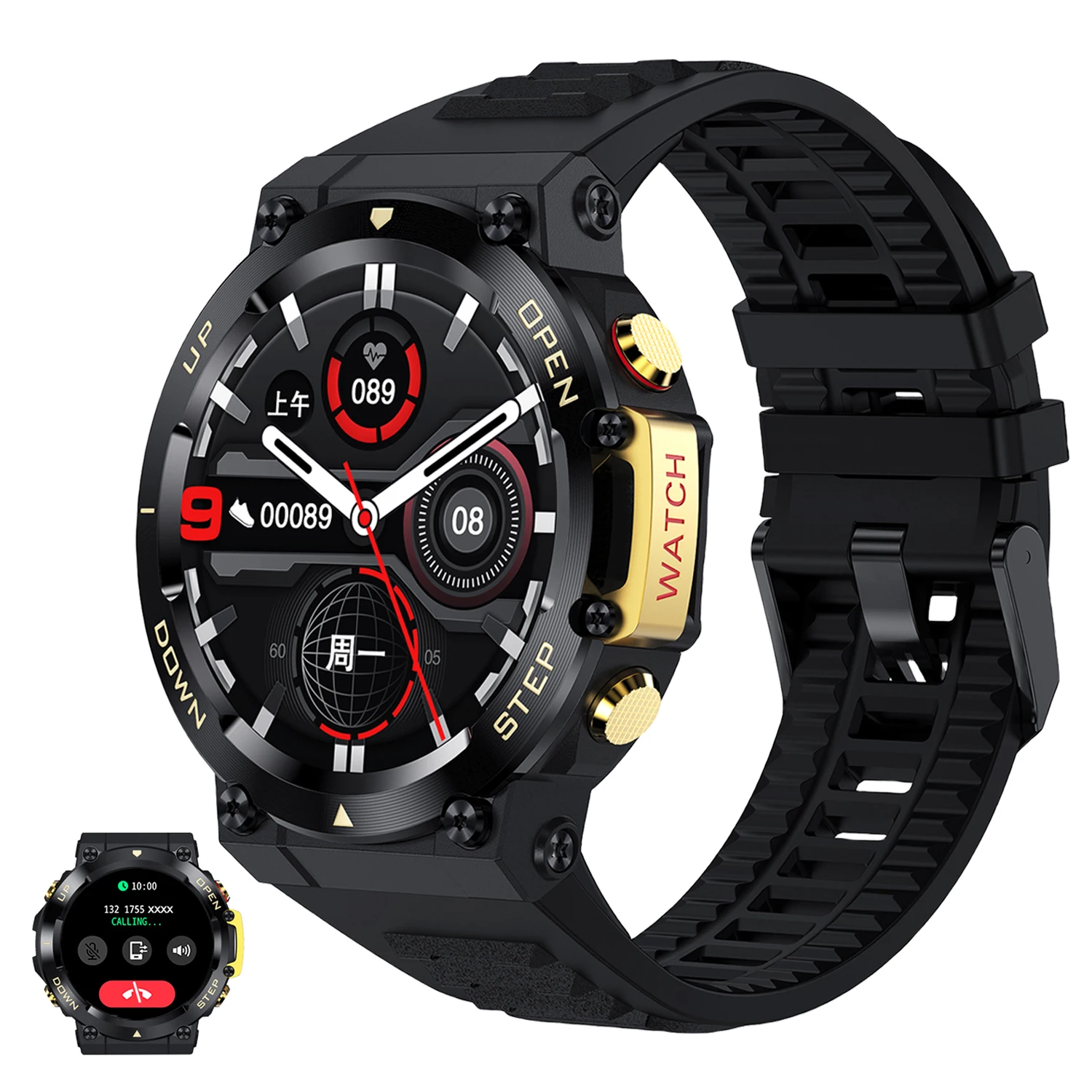 

Smart Watch Men Heart Rate Sleep Monitoring Bluetooth Calling IP67 Waterproof Fitness Tracker 400mAh Outdoor Sports Smartwatch