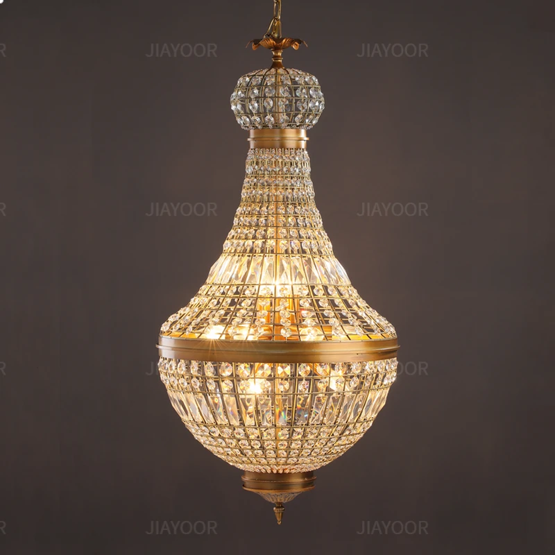 Light Luxury High-Rise Villa Duplex Building Crystal French Living Room Grand And Empty American Restaurant Pendant Light