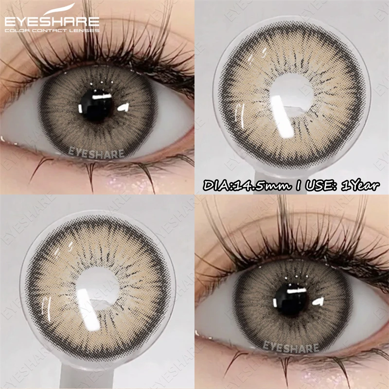 EYESHARE 2pcs Color Contacts Lenses for Eyes Alps Brown Contact Blue Coloured Contact Gray Beauty Pupils Yearly Fashion Eye Lens