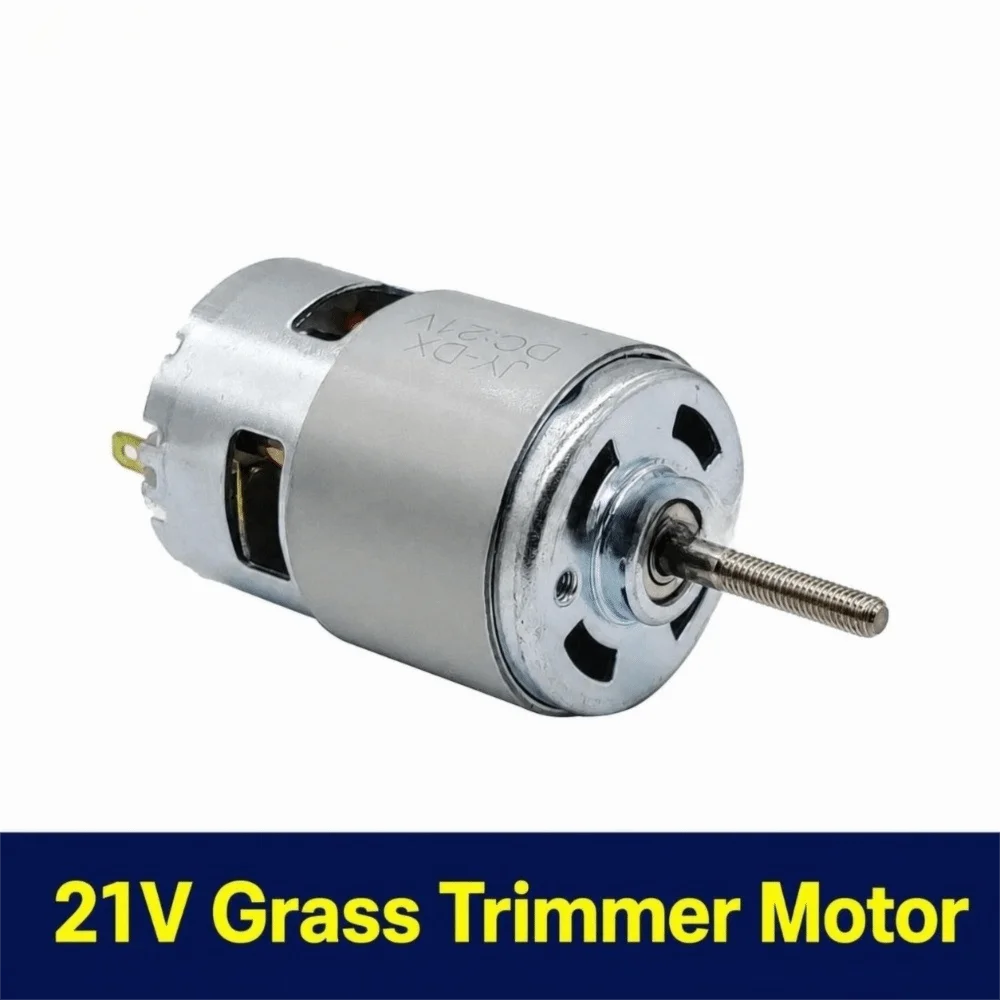 Durable 755 Type DC Motor 21V Screw Shaft Grass Trimmer Motor Metal Shell Long Shaft Tool Motor Grass Trimmer Refit