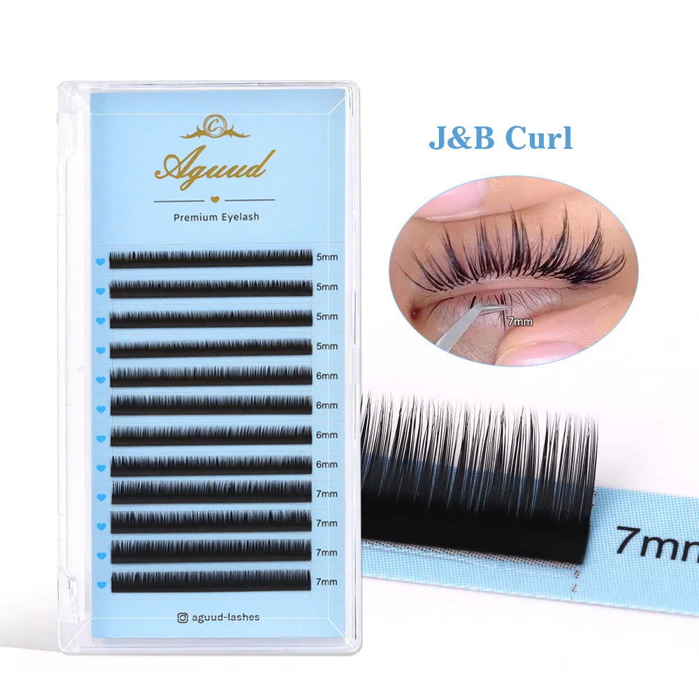 

AGUUD 5-8mm Cashmere Lower Lash Extensions J-B-C-CC-D Curl Natural Soft Individual Bottom Lashes Makeup