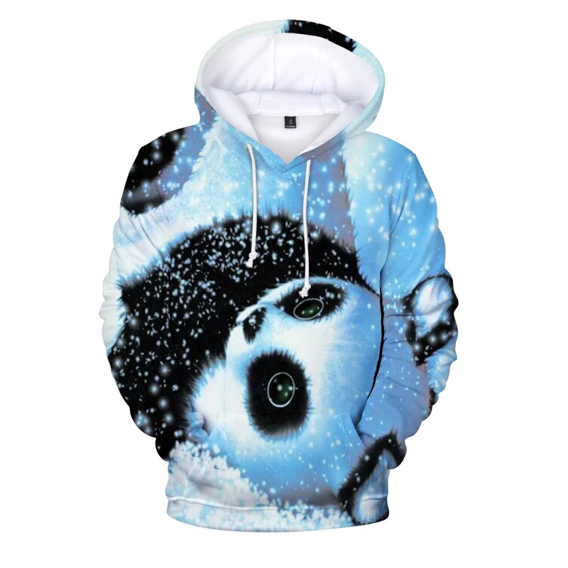 Sudaderas con capucha con estampado 3D de Panda para hombres y niños, ropa de calle divertida, sudaderas con capucha Unisex, ropa Harajuku, Top de invierno