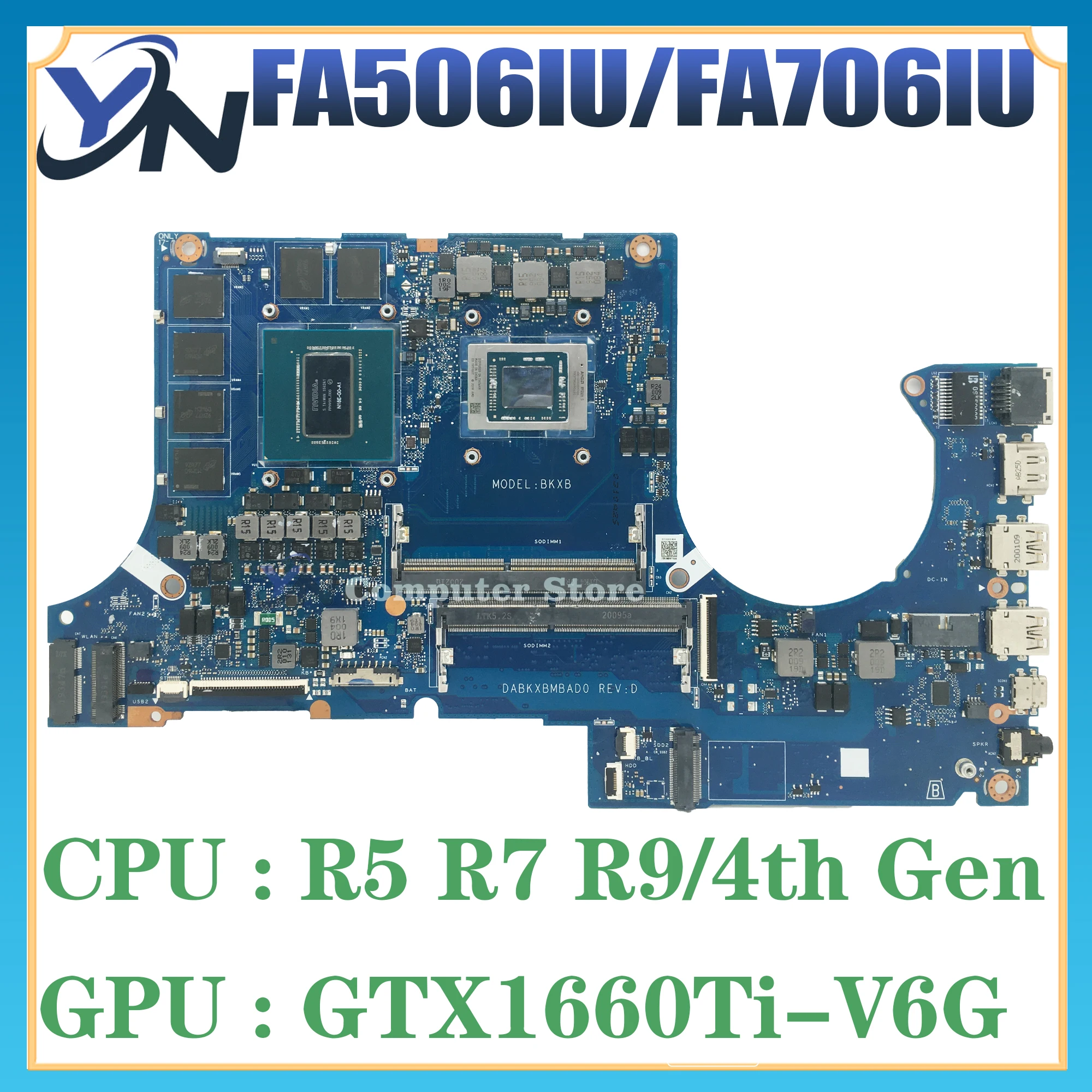 Imagem -02 - Placa-mãe Portátil para Asus Mainboard para Tuf A15 Fa706 Fa506iu Fa506iv Fx506i Fa506ii Fa506ih Fa706ii Fa706iu