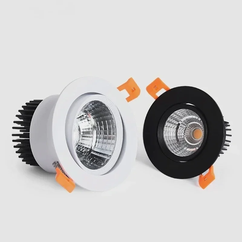 Circular embedded LED downlight 3W 5W 7W 9W 12W 15W 18W 20W 30W 40W COB AC110-220V small wick for household lighting