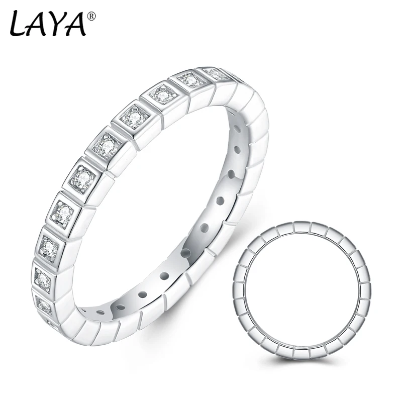 

LAYA 100% 925 Sterling Silver White Excellent Cut D Color VVS1 Moissanite Ring for Girls Cocktail Jewelry Wedding 2023