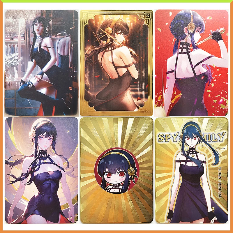 Yor Forger Anime Game Cards, Goddess Story, Hot Stamping Laser Metal Card, brinquedos de coleção para meninos, presente de Natal e aniversário DIY, ACG