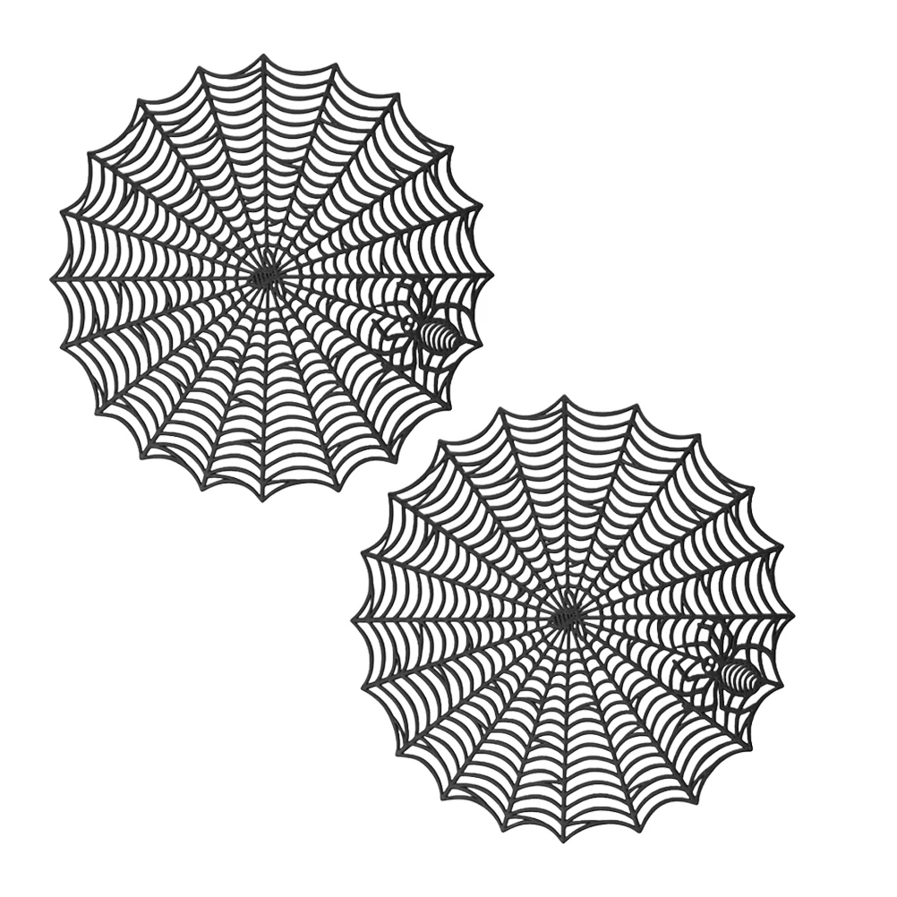 

2 Pcs Cobweb Decorative Pad Halloween Table Placemats Fake Spiderweb Small Decorate