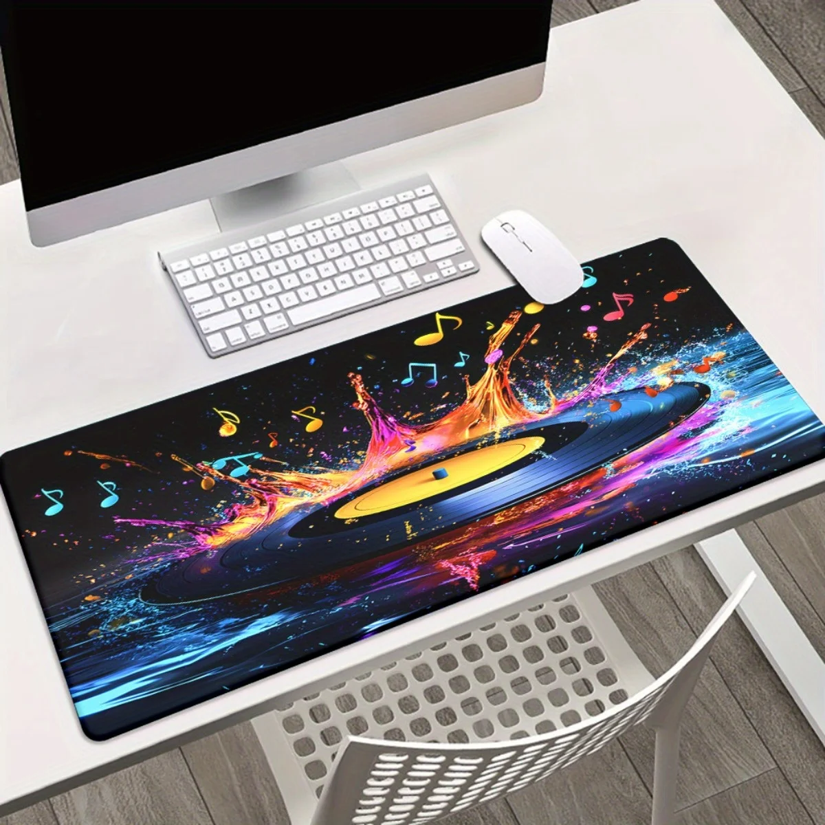 

XXL виниловая пластинка, музыкальный символ, дизайн коврика для мыши, противоскользящий резиновый игровой и офисный компьютерный аксессуар двойного назначения большого размера