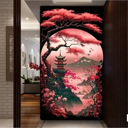 Yggdrasil Cherry Blossom Tree DIY Diamond Painting New 2024 Jewelry Full Fuji Mountain Pavilion Scenery Mosaic Cross Stitch W430