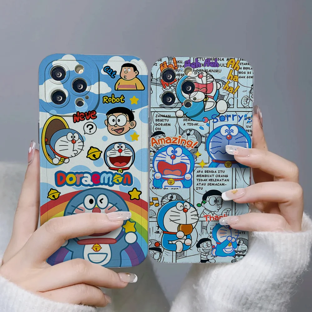 Cartoon D-Doraemons Movie Phone Case For IPhone 11 12 13 14 15 Plus Pro Max Anger Eyes Silicon Clear Soft Cover