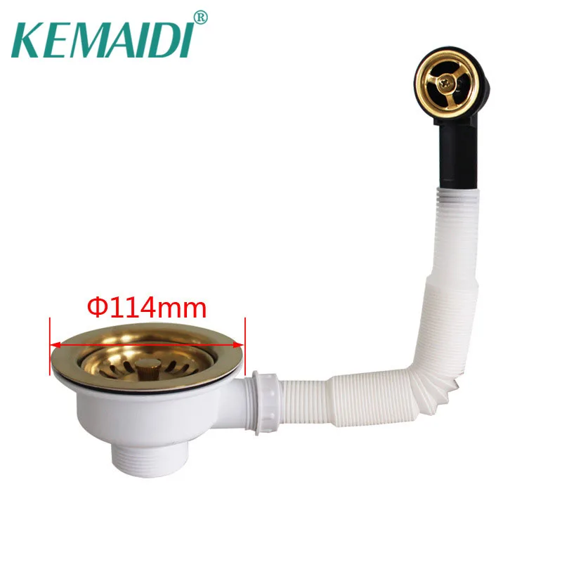 KEMAIDI Drains Sink Strainer Removable Filter Basket Shower Basin Drainer Gold Steel Ball Bowl Body Kitchen Bathroom Accessories