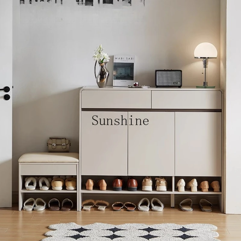 

Home storage cabinet integrated against the wall Household porch aisle shoe rack