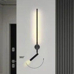 Modern Long LED Wall Lights Bedroom Decoration Indoor Living Room Fixture Black Wall Lamps Stair Hallway Background Sconces