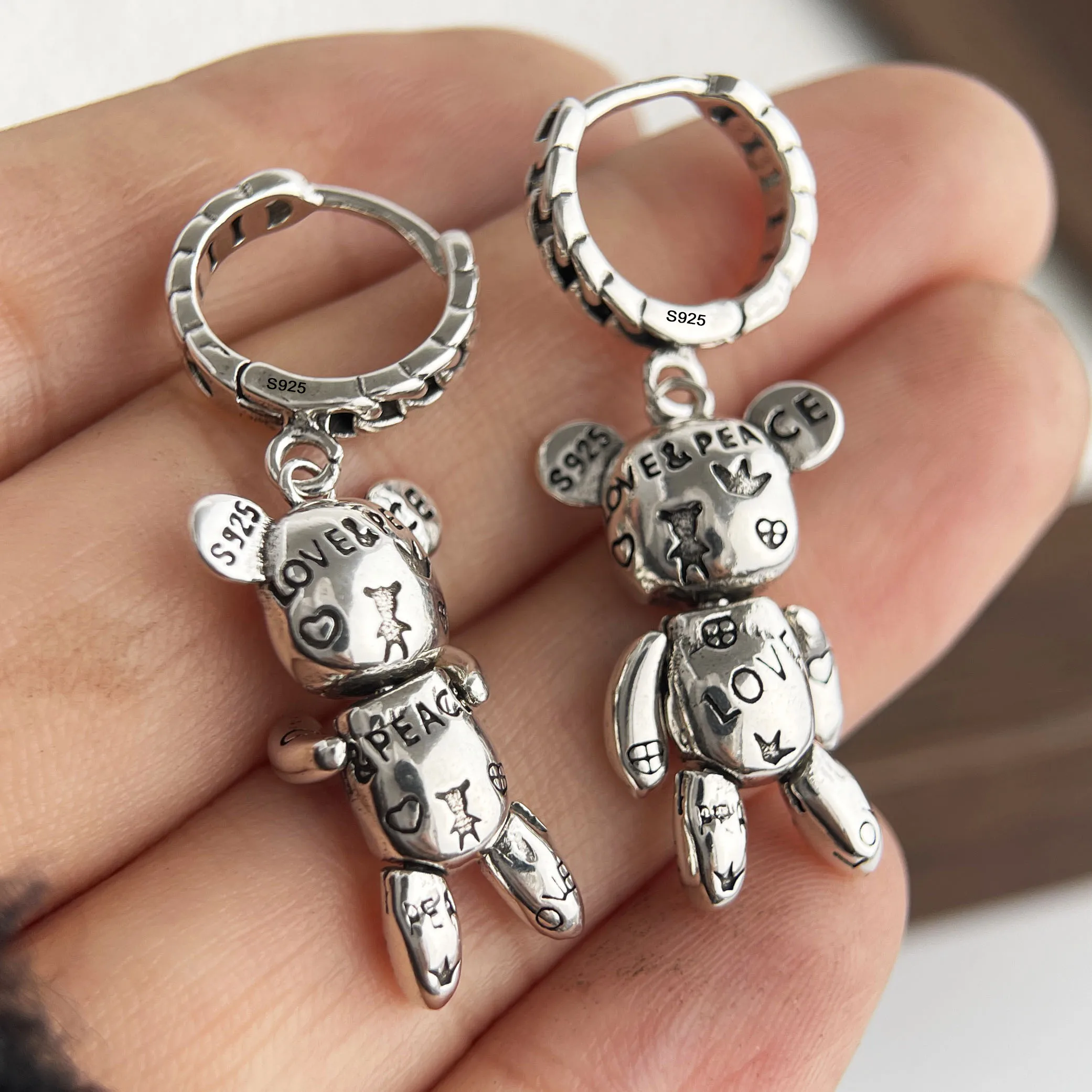 925 Sterling Silver Vintage Earrings For Women Trendy Simple Retro Earring Jewelry Prevent Allergy Party Accessories Gift