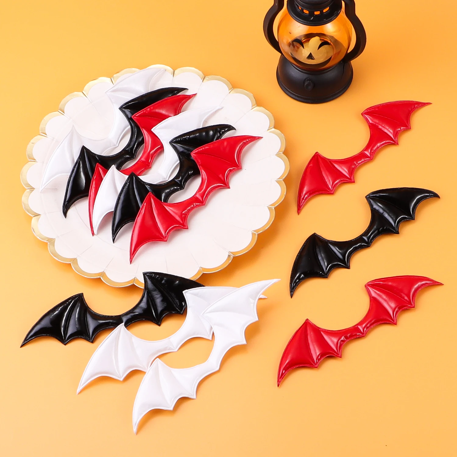 5/10 parches de alas de murciélago de demonio de cuero exquisito. | Decoración de ala de murciélago gótica DIY | Accesorios para el cabello y disfraz de vampiro de Halloween