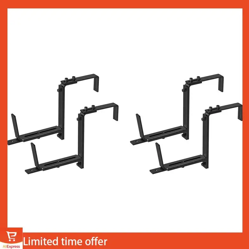 Fresh 4PCS Adjustable Planter Box Bracket (6 To 12.5 Inches) For Flower Box Holders, Window Boxes Plantershooks, Wall
