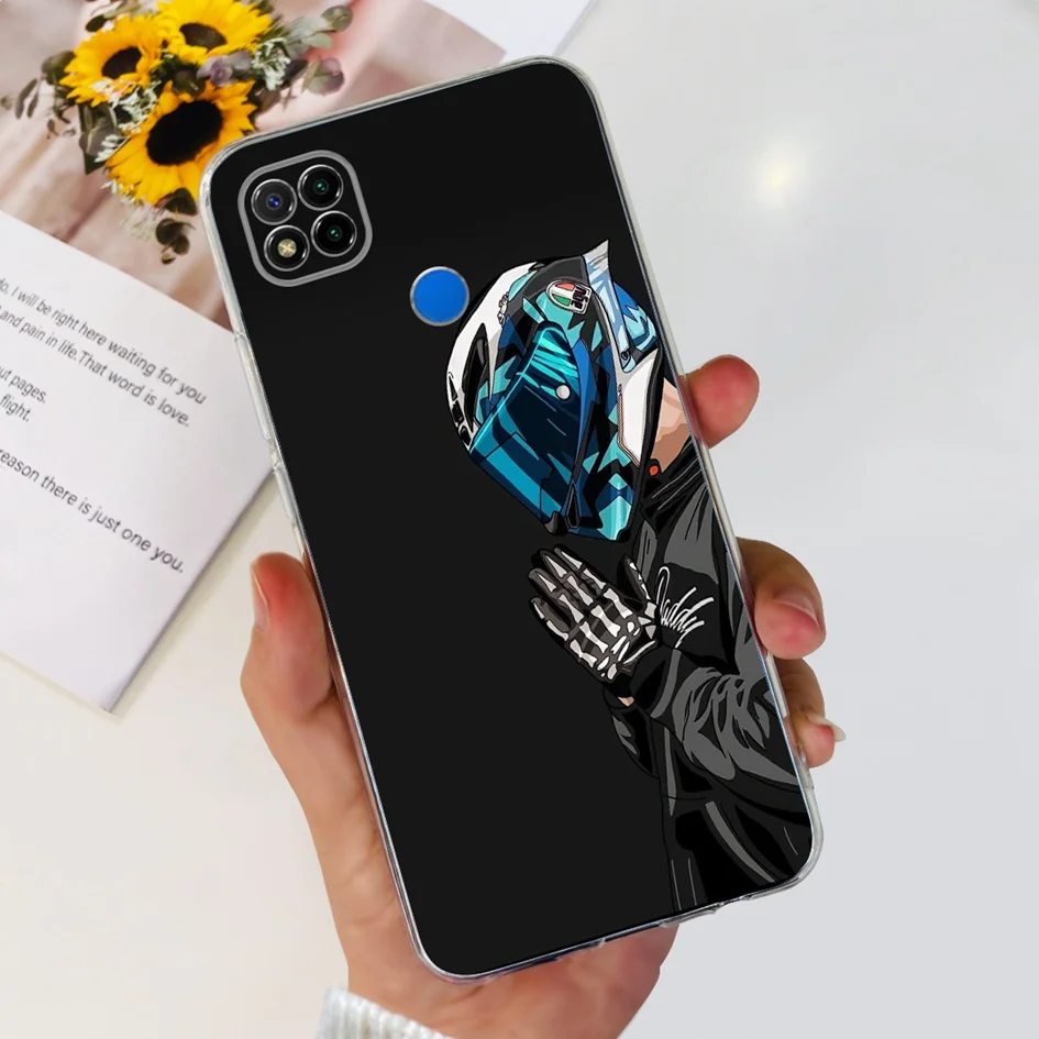 Capa Anti-Choque para Xiaomi, Capa Flor, Silicone Macio, Transparente, Redmi 9C, NFC, Redmi 9C, 9