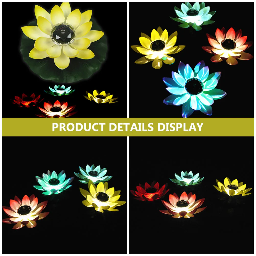 

2pcs Solar Lotus Lamp Premium Floating Light For Pond Outdoor Decorative Landscape Light Colorful Realistic Design Energy Saving