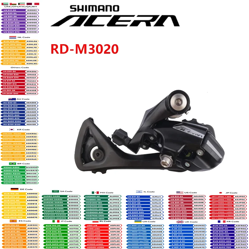 SHIMANO ACERA Series RD-M3020 Dual Servo Device Rear Derailleur 7/8 Speed  For MTB Mountain Bicycle Original Shimano Parts