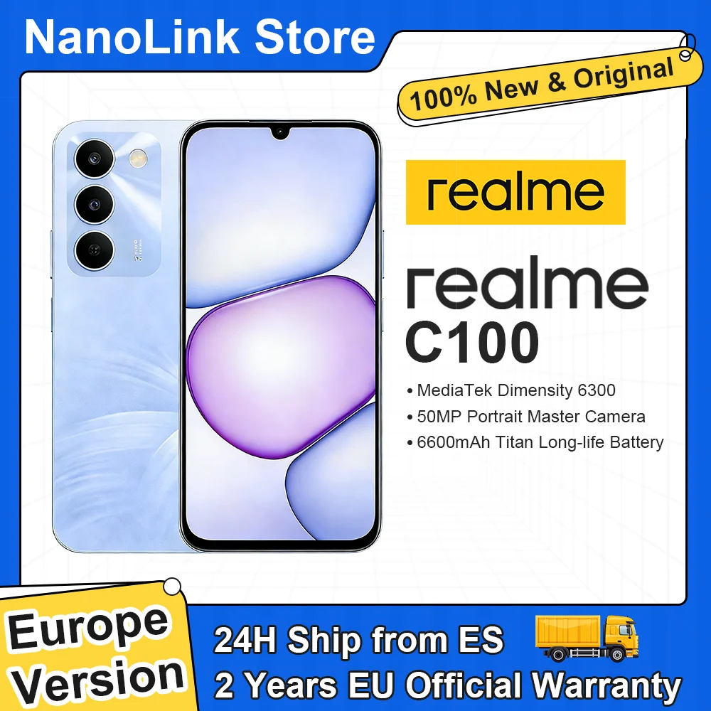 Teléfono Inteligente Original realme C100 5G, Versión EU, Batería de 6600mAh, Carga Rápida de 45W, MediaTek Dimensity… — oferta en AliExpress